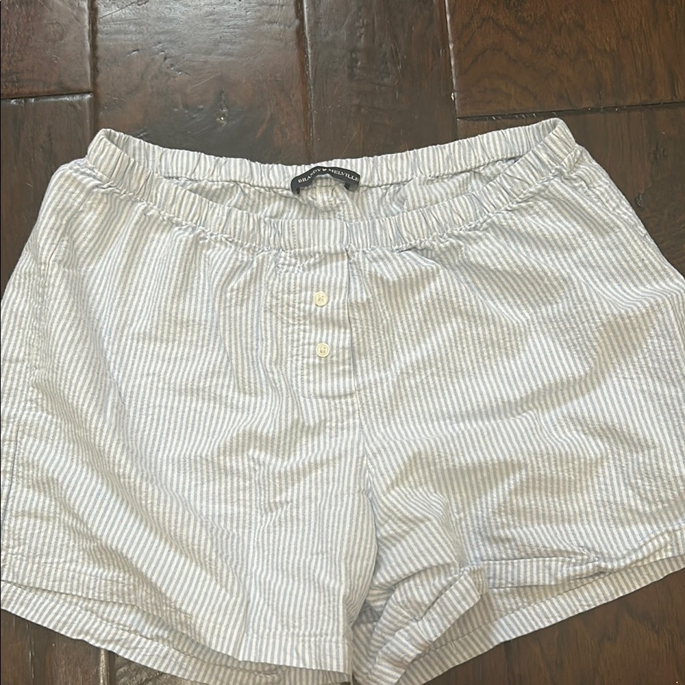 Brandy Melville blue  and White boxer shorts